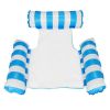 Inflatable Mesh Swimming Chair; Foldable Striped Floating Hammock For Pool Beach Party Summer - Light Blue Stripes