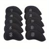 10pcs New High Quality Meshy Golf Iron Covers One Sided Numbers Right Hand Golf Iron Club Head Covers Set 4; 5; 6; 7; 8; 9; P; A; S; X Black - Unisex