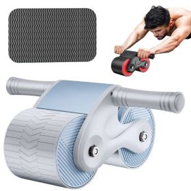 1pc Rebound Abdominal Roller Wheel For Abdominal Exercise Fitness With Knee Mat; Home Fitness Equipment For Abs Workout - White