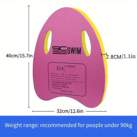 1pc Lightweight Swimming Board; Portable Anti-slip Floating Board For Kids And Adults Swimming Training - Pink