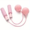 1pc Cordless Jump Rope With Weighted Ball; Skipping Rope For Sports Training - Big Ball - Pink