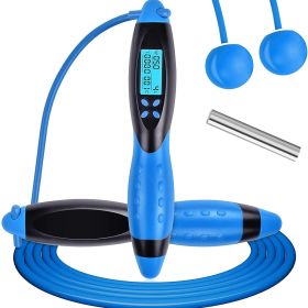 1pc Jump Rope With Digital Calorie Counter And Time Setting; Skipping Rope For Women Men Adults Kids Working Out Exercises Fitness Training - Blue