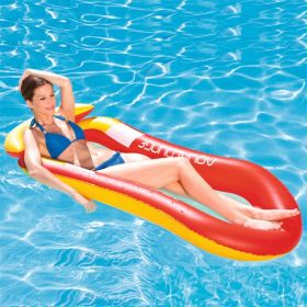 1pc Inflatable Floating Bed; Water Hammock Lounger For Summer Swimming Pool Party - Red