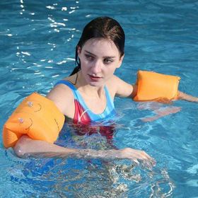 Inflatable Floating Sleeve Safety Swimming Arm Ring; Swimming Training Accessories - Orange