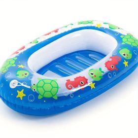 1pc Children's Cute Cartoon Swimming Sitting Ring; Baby Cartoon Floating Ring For Swimming Pool; Bathtub - Blue