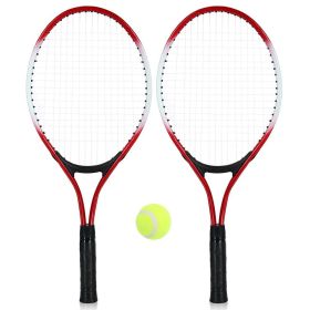 1pair Tennis Rackets With 1pc Tennis Ball & 1pc Bag; For Outdoor Sports; Tennis Playing; Friends And Family Entertainment - Red