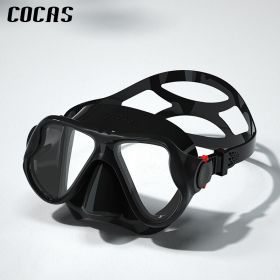 HD Plain Diving Goggles; Anti- Fog Snorkel Mask; Waterproof Snorkeling Gear For Adults Men Women - Black Color