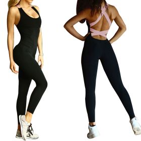 Women  Sports YOGA Workout Gym Fitness Jumpsuit - Pink - XXL