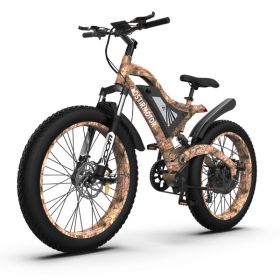 AOSTIRMOTOR 26" 1500W Electric Bike Fat Tire 48V 15AH Removable Lithium Battery for Adults S18-1500W - as picture