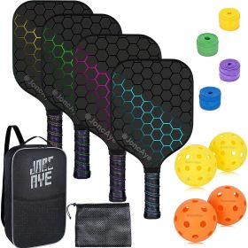 JoncAye Pickleball Paddle Full Set – Set of 4 - Black