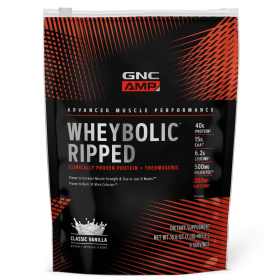 GNC AMP Wheybolic™ Ripped Protein Powder + Thermogenic, Classic Vanilla, 1.0 LB, 40g Whey Protein - GNC