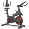 Indoor Cycling Exercise Bike Stationary, Home Gym Workout Fitness Bike with Comfortable Cusion, LCD Display and Hand Pulse - as Pic