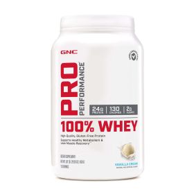 GNC Pro Performance 100% Whey Protein Powder - Vanilla Cream, 25 Servings, Supports Healthy Metabolism and Lean Muscle Recovery - GNC