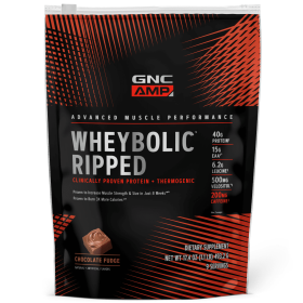 GNC AMP Wheybolic™ Ripped Protein Powder, Chocolate Fudge, 1.1 lbs, 40g Whey Protein - GNC