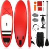 9' Inflatable Stand Up SUP Paddleboards with Accessories & Backpack Leash Double Action Hand Pump Repair Kit for Youth & Adult - KM3701