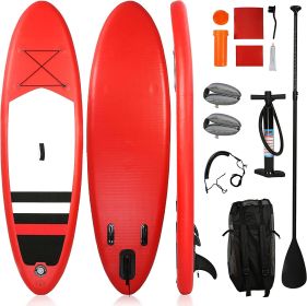 9' Inflatable Stand Up SUP Paddleboards with Accessories & Backpack Leash Double Action Hand Pump Repair Kit for Youth & Adult - KM3701