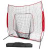 7x7ft Baseball Softball Teeball Practice Net Batting Hitting Pitching Training Net - Red