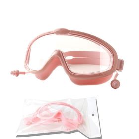 Outdoor swimming goggles earplugs 2 in 1 set kids anti fog UV - Pink HD