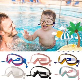 Outdoor swimming goggles earplugs 2 in 1 set kids anti fog UV - White HD