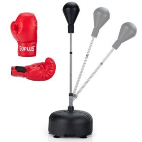 Both Adults And Kids Hand-Eye Coordination Ability Adjustable Height Boxing Punching Bag Stand Set - Black - Exercise & Fitness