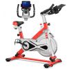 Indoor Cycling Professional Fitness Cycling Exercise Bike With LCD Monitor - Red - Professional Exercise Bikes