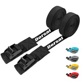 DORSAL Surfboard Kayak SUP Surf Roof Rack Tie Down Straps 15 FT (Set of 2) - Black