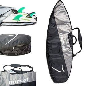 DORSAL Travel Shortboard and Longboard Surfboard Board Bag Cover - 5'10 - Black/Grey