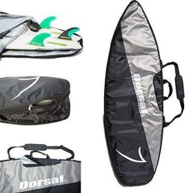 DORSAL Travel Shortboard and Longboard Surfboard Board Bag Cover - 6'2 - Black/Grey