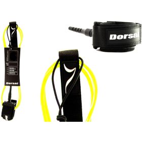 DORSAL Premium Surfboard 6 7 8 9 10 FT Surf Leash - Yellow - 6 FT FCS Style - Yellow