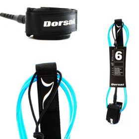 DORSAL Premium Surfboard 6 7 8 9 10 FT Surf Leash - Blue - 9 FT Longboard - Blue