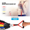 12-pcs Resistance Band Home Workout Set - Black & Red