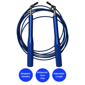 Weighted Jump Rope with Adjustable Steel Wire Cable - Blue