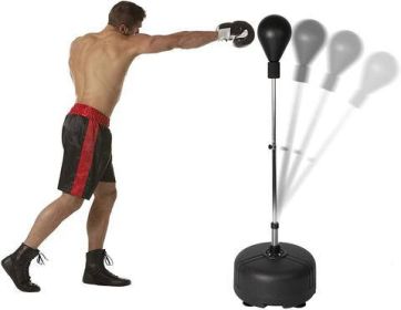 Bosonshop Punching Bag Reflex Freestanding Boxing Heavy Bag Height Adjustable Punching Speed Bag for Adult and Kids Fitness Training -Black - 1