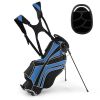 Golf Stand Cart Bag with 6-Way Divider Carry Pockets - Blue