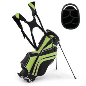 Golf Stand Cart Bag with 6-Way Divider Carry Pockets - Green