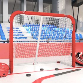 Hockey Goal Red and White 53.9"x26"x44.1" Polyester - Red