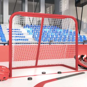 Hockey Goal Red and White 72"x28"x48" Polyester - Red