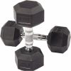 Rubber Coated Hex Dumbbells, Home Gym Training Hex Dumbbell with Metal Handle, 20lbs Free Weights in Pairs or Single - as picture