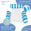 Inflatable Mesh Swimming Chair; Foldable Striped Floating Hammock For Pool Beach Party Summer - Light Blue Stripes