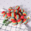 Outdoor Sport Golf Balls color Rainbow Stripe Balls FOAM Sponge plastic Golf Balls for Swing Practice Training Balls 20Pcs/bag - A