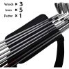 Mini Golf Club Bag For Men Women Kids; Golf Bag With Cushioned Shoulder Strap For Driving Range Practice; Easy Transport - Black