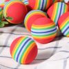 Outdoor Sport Golf Balls color Rainbow Stripe Balls FOAM Sponge plastic Golf Balls for Swing Practice Training Balls 20Pcs/bag - A