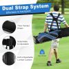 Golf Stand Cart Bag with 6-Way Divider Carry Pockets - Blue