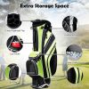 Golf Stand Cart Bag with 6-Way Divider Carry Pockets - Green