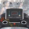 Electric Motorized Treadmill with Audio Speakers; Max. 10 MPH and Incline for Home Gym - Black