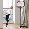 43 Inch Indoor/Outdoor Height Adjustable Basketball Hoop - as show