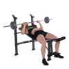 CAP Strength Standard Weight Bench with Leg Developer, 150lb upright weight capacity - black