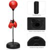 Both Adults And Kids Hand-Eye Coordination Ability Adjustable Height Boxing Punching Bag Stand Set - Red - Exercise & Fitness