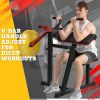 Bicep Tricep Curl Machine with Adjustable Seat, Bicep Curls and Tricep Extension Machine Home Gym - as Pic