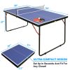 Table Tennis Table Midsize Foldable & Portable Ping Pong Table Set with Net and 2 Ping Pong Paddles for Indoor Outdoor Game - as Pic